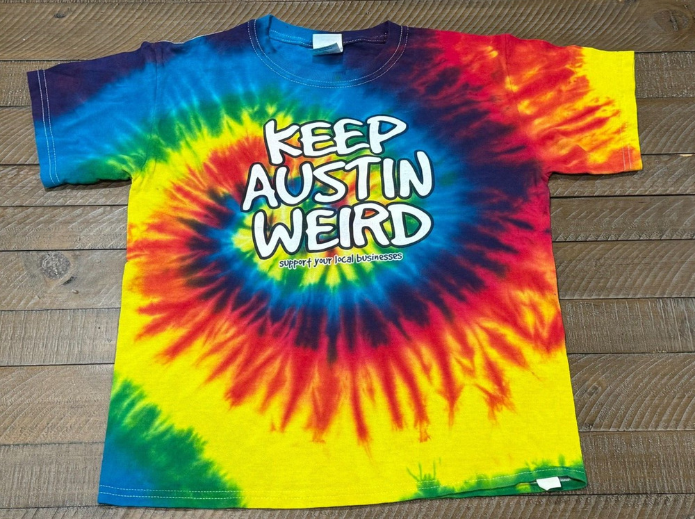 “KEEP AUSTIN WEIRD” Colortone Tie Dye T-Shirt - Women's Size M